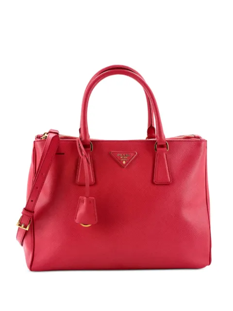 Prada Pre-Owned Double Zip Lux Saffiano Leather Medium tote bag Pink UV5SHJPFK5CX5FG8