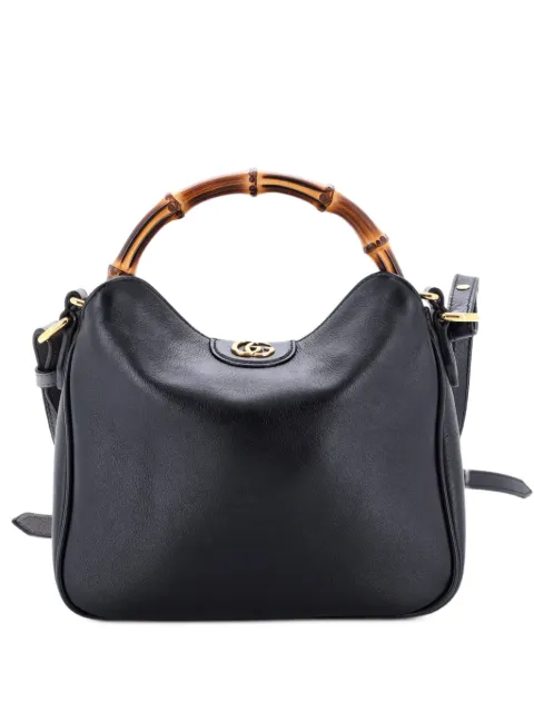 Gucci Pre-Owned Diana NM Bamboo Shoulder Bag Leather Small tote bag Black UTVXFJGQ0UX6DYIM