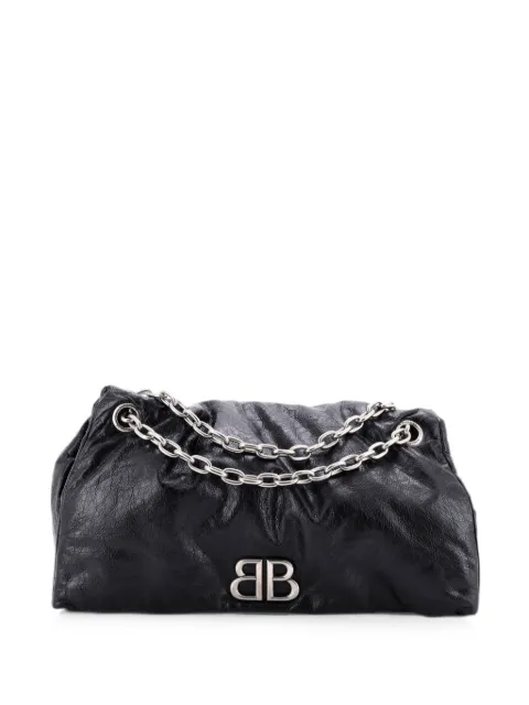 Balenciaga Pre-Owned Monaco Chain Flap Leather Large shoulder bag Black UQFDRQ3S3XOT5UFC
