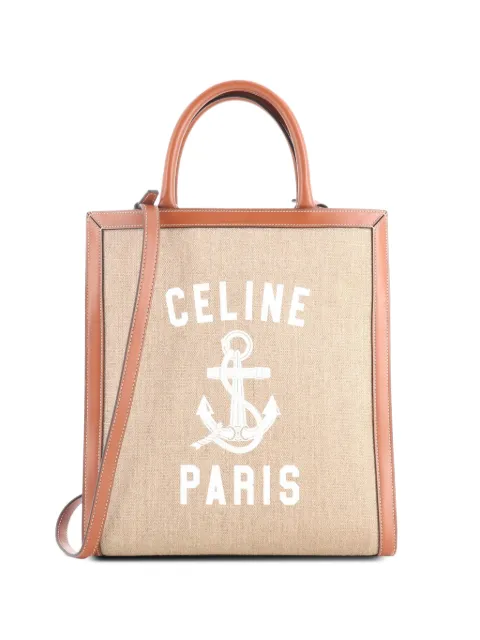 Celine Pre-Owned Vertical Cabas Printed Canvas and Leather Small tote bag Brown 5YT4IFB9732643CC