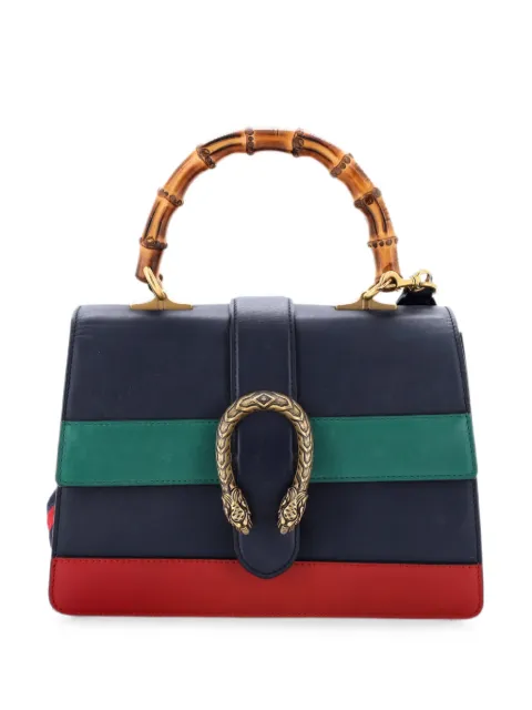Gucci Pre-Owned Dionysus Bamboo Top Handle Bag Colorblock Leather Medium satchel Blue MVQR89MGL3PJIS9S