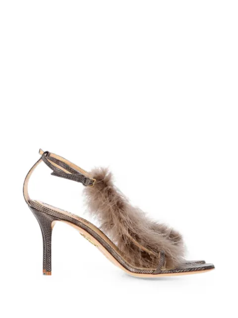 Charlotte Olympia faux-fur sandals Grey NAPPUGBSH372210W