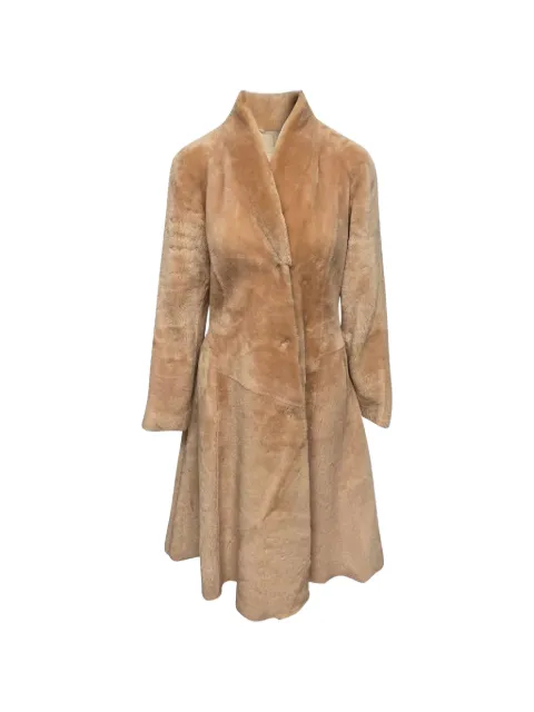 Bottega Veneta Pre-Owned belted shearling coat Neutrals NAPPUGBCL083667W