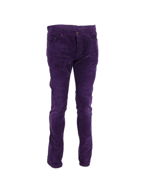Saint Laurent Pre-Owned slim-fit corduroy trousers Purple MRPPUGBCL341349M