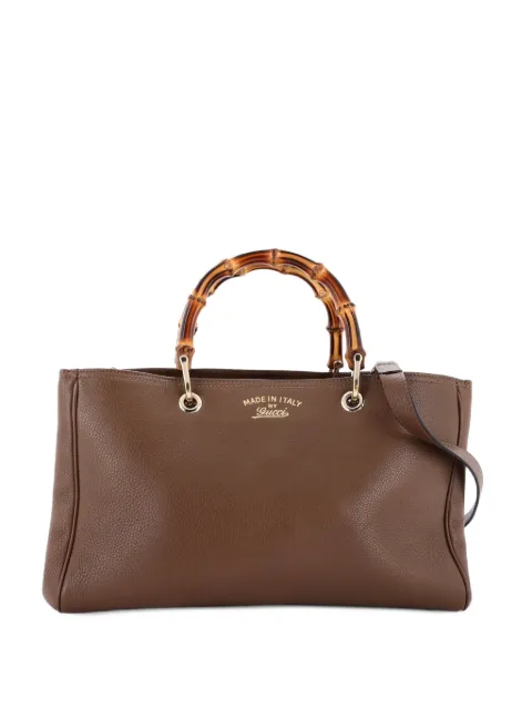 Gucci Pre-Owned Bamboo Shopper Leather Medium tote bag Brown T0O02XEFIOUW3JTL