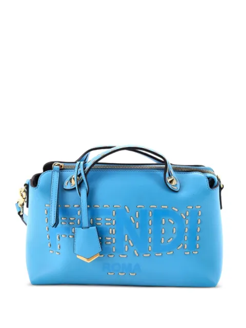 Fendi Pre-Owned Logo By The Way Stitched Leather Medium satchel Blue BBUJNZMYBOITMK2B