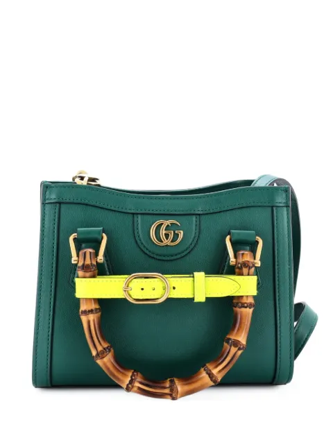 Gucci Pre-Owned Diana NM Bamboo Handle Tote Leather Mini crossbody bag Green BBO7LQR8S68JNQ1G