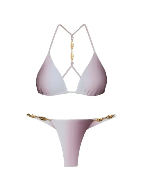VIX PAULA HERMANNY beaded-detail ombré-effect bikini Neutrals 26163480035X