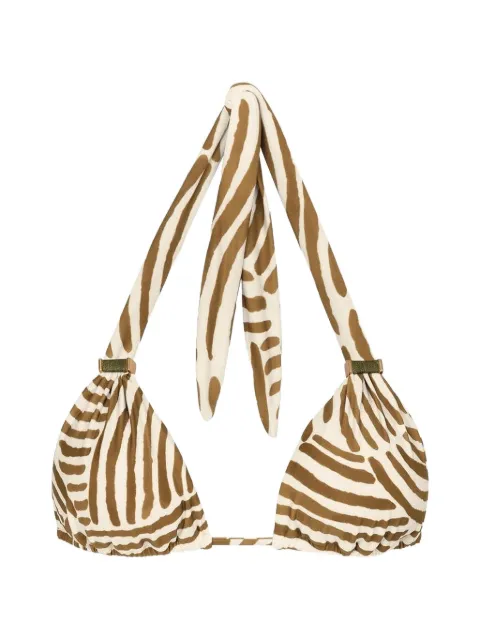 VIX PAULA HERMANNY zebra-print triangle bikini top Neutrals 26166416035X