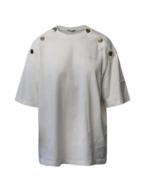 Alexander McQueen Pre-Owned button-embellished cotton T-shirt White NAPPUGBCL195191W