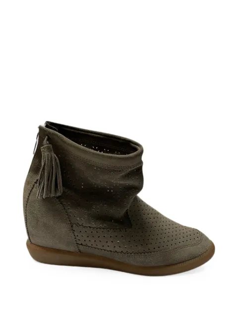 Isabel Marant Vintage Beslay perforated suede ankle boots Grey NAPPUGBSH081473W