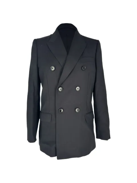 Celine Pre-Owned double-breasted tailored wool blazer Black RFCPUGBCL766617W