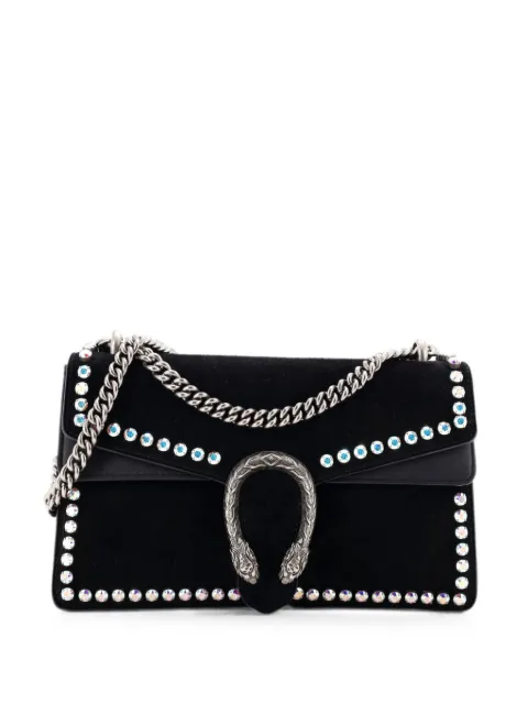 Gucci Pre-Owned Dionysus Bag Crystal Embellished Suede Small shoulder bag Black WL9OW4TRIQP9Y9AC