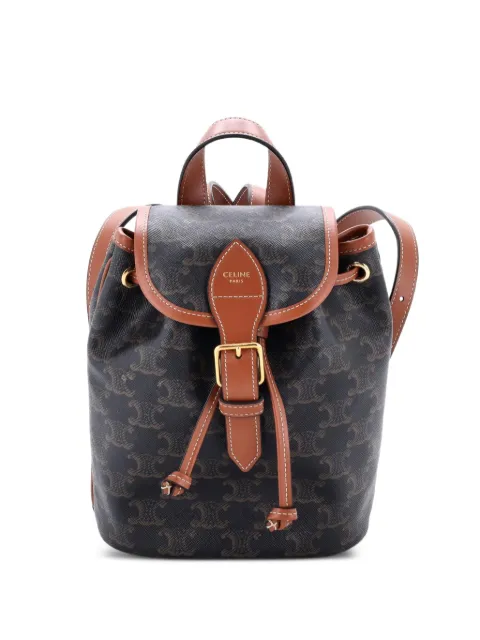 Celine Pre-Owned Folco Triomphe Coated Canvas Mini backpack Brown TMPN0DXDVGOI4SJ1