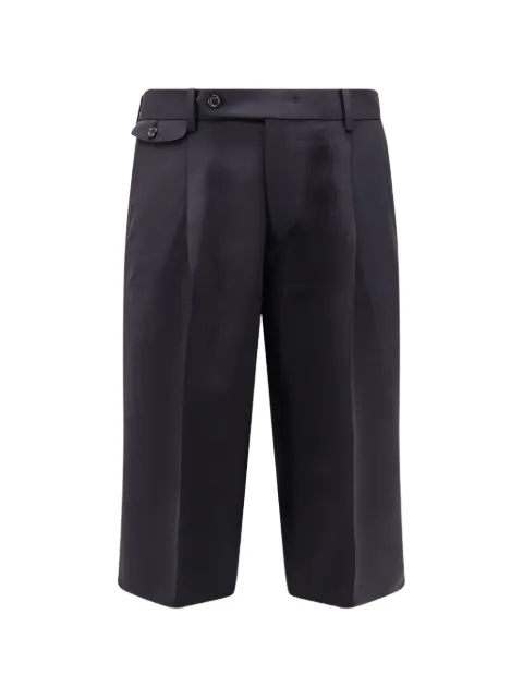 TONYWACK raw-cut pleated shorts Blue BF12PT004