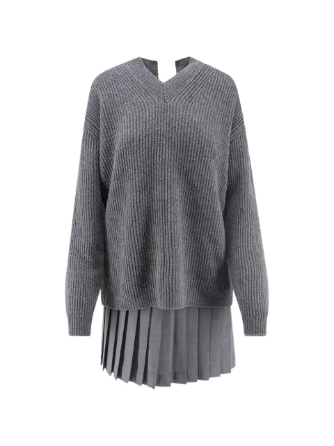 Semicouture buckle-fastening pleated mini dress Grey Y6WG20Y47