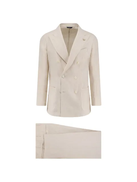 Tombolini Zero Gravity double-breasted suit Neutrals A133EAFEU080