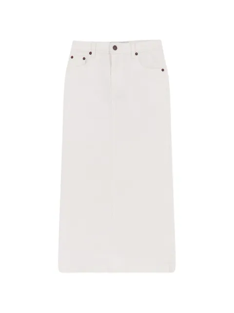 TONYWACK stitched-profile ripped mid skirt Neutrals WBF12DS403OFFWHITE