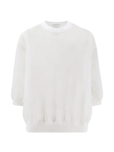 Nude crew-neck oversized T-shirt White 1101E2633201