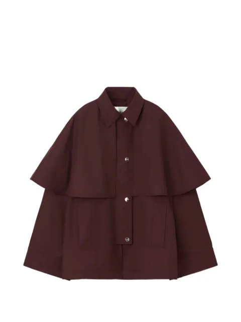 Rodebjer cape-detail press-stud jacket Brown 2110517