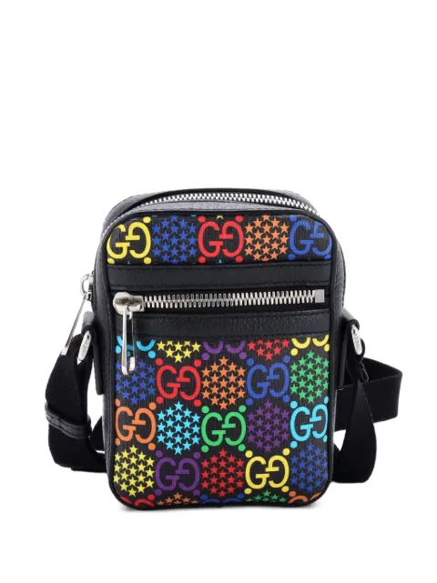 Gucci Pre-Owned Front Zip Messenger Bag Psychedelic Print GG Coated Canvas Mini crossbody bag Multicolour 4UCUJUPN001BHB4J