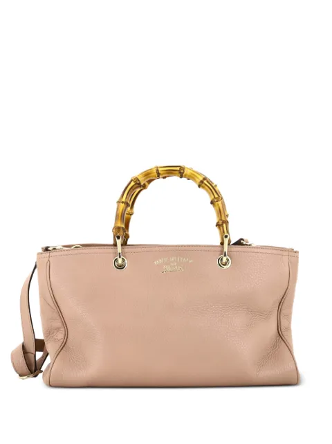 Gucci Pre-Owned Bamboo Shopper Leather Medium tote bag Pink QTSCLYN2QL5OI7W0