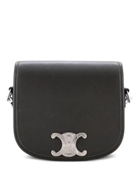 Celine Pre-Owned Besace Triomphe Leather Small shoulder bag Green 4YZYAR2HN2DEFXC2