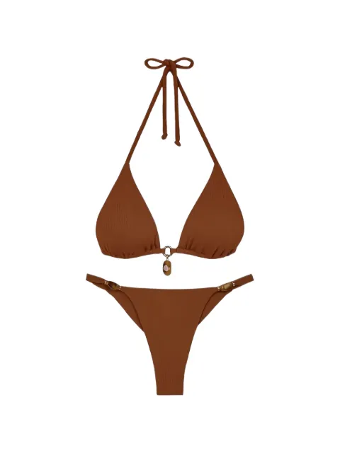 VIX PAULA HERMANNY Firenze Olivia charm-embellished bikini top Brown 26163448023X