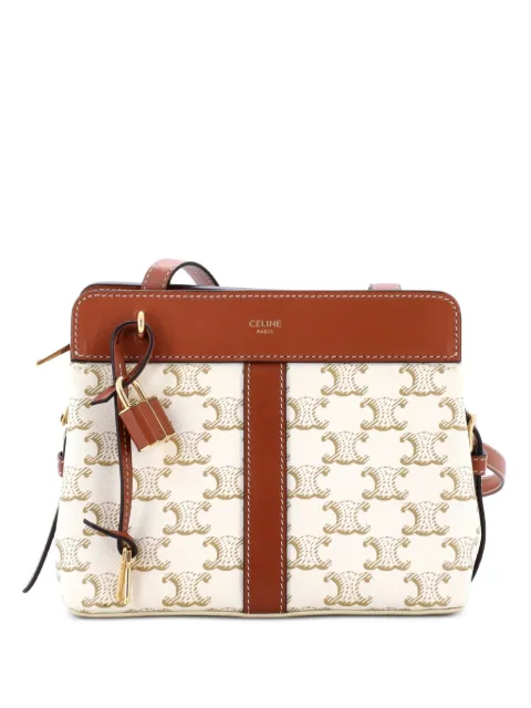 Celine Pre-Owned Teen Cabas De France Bag Triomphe Coated Canvas Small crossbody bag Brown QL1LR5T6XFG32MUD