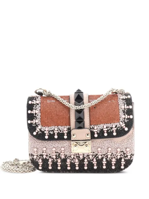 Valentino Garavani Pre-Owned Glam Lock Beaded Leather Mini shoulder bag Pink HT2OUQTMYX42UBUQ