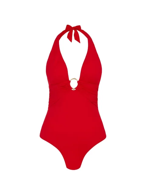 Heidi Klein halterneck ring-detail swimsuit Red 26SSPT21REDRED