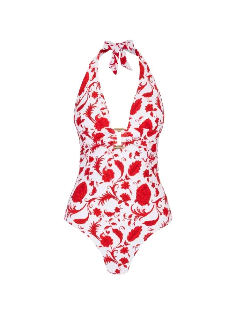 Heidi Klein Evia floral-print halterneck swimsuit White 26SSEV21PRTPRT