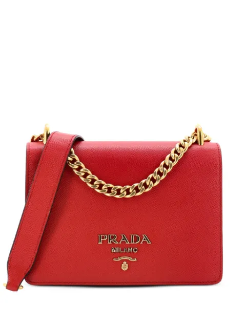 Prada Pre-Owned Chain Flap Bag Saffiano Leather Small crossbody bag Red L5DXHIAKBYH50EUK