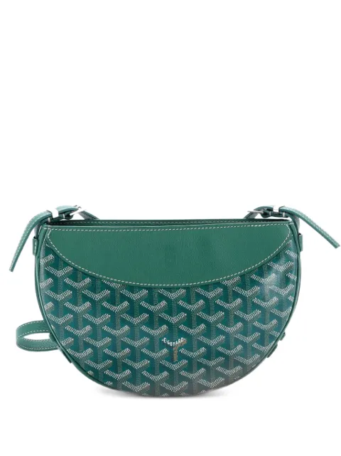 Goyard Pre-Owned Hirondelle Coated Canvas and Leather shoulder bag Green ORCSHW1HS33LW6HZ