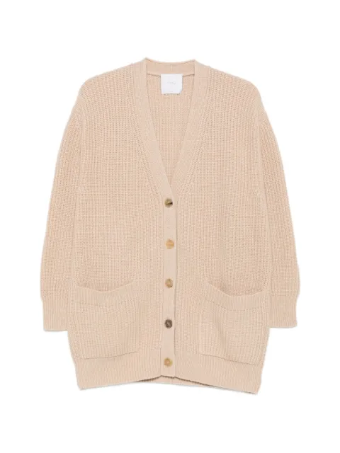 Malo ribbed-knit V-neck cardigan Neutrals DXG215F1A02E3638
