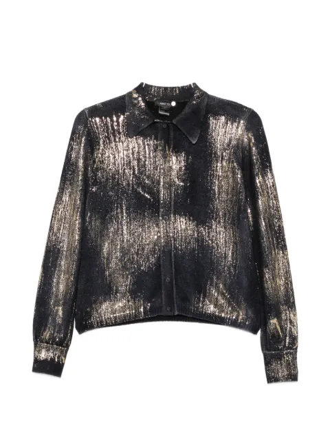 Avant Toi metallic-effect button-up shirt Black 226WD1134CASVLHV00151