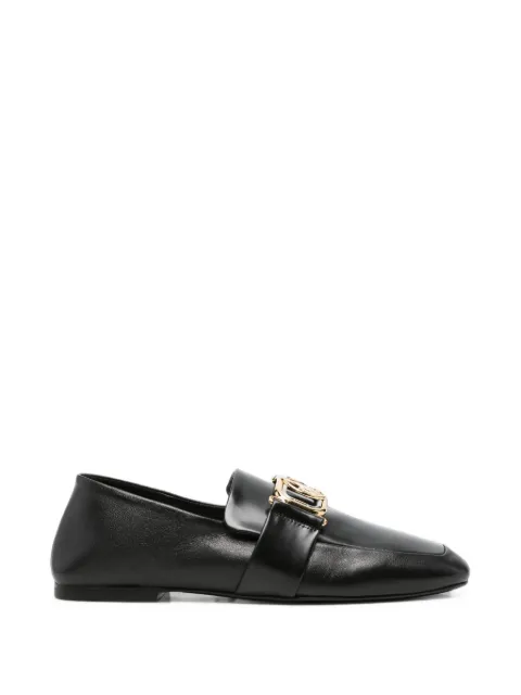 Lanvin logo-plaque leather loafers Black FWSHZL00SZNAA26
