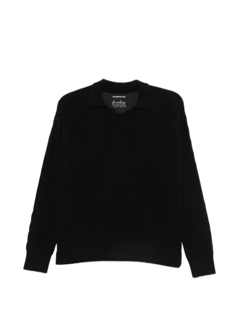 Purotatto cable-knit long-sleeve sweater Black FW260712166