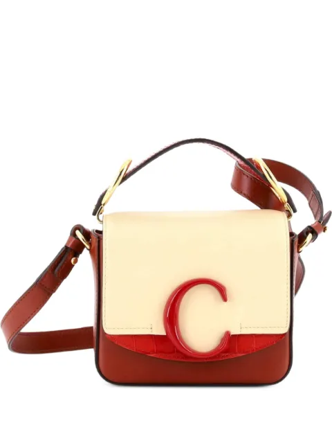 Chloé Pre-Owned C Flap Bag Leather Mini crossbody bag Red FCURPN2TKDQD6K8R