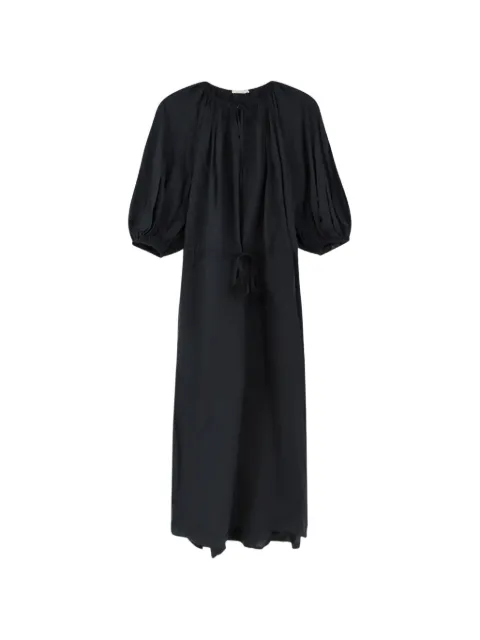 LAMRONS drawstring-waist puff-sleeve dress Grey LMRS08LD6301CHARCOAL