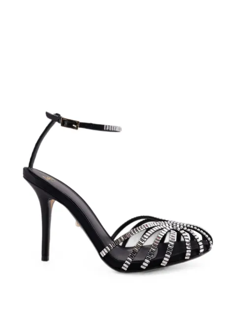 Alevì Penelope crystal-embellished sandals Black L26SC011R0222997SATINBLACK
