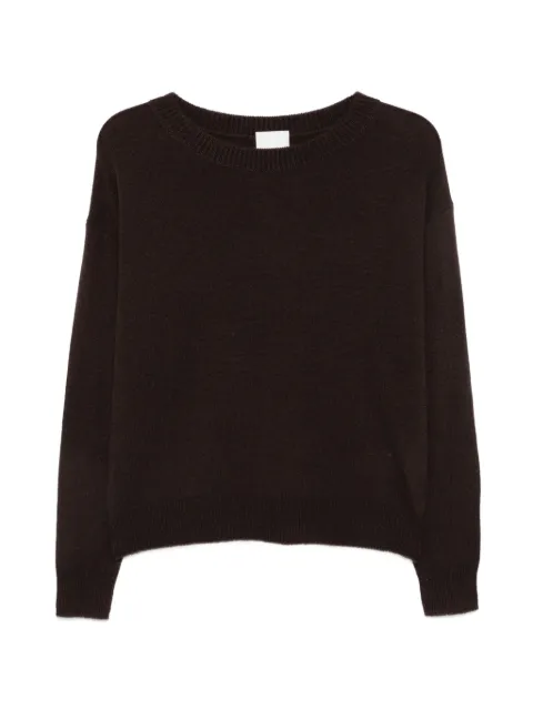 Allude long-sleeve ribbed-trim sweater Brown 26511176