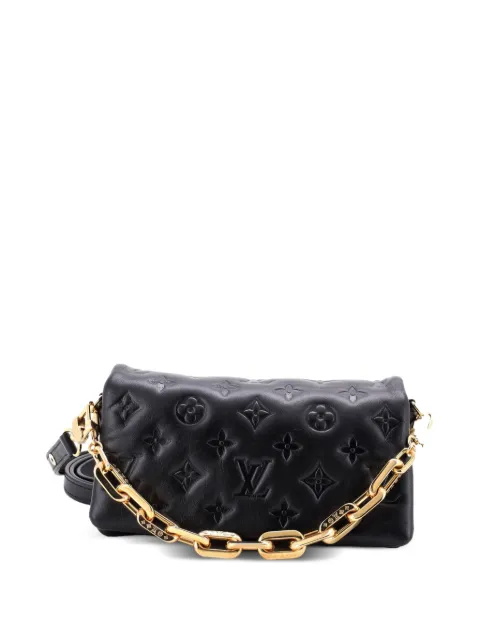 Louis Vuitton Pre-Owned Convertible Coussin Pochette Monogram Embossed Lambskin shoulder bag Black 4H23PN68U2C30B00