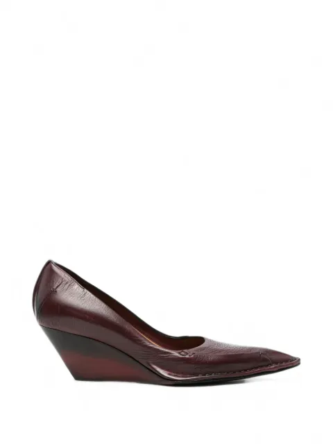 CAPASA MILANO pointed-toe wedge pumps Brown EC0019BUF