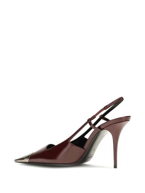 Saint Laurent Jeanne slingback pumps in smooth leather Red 841158AAFGC