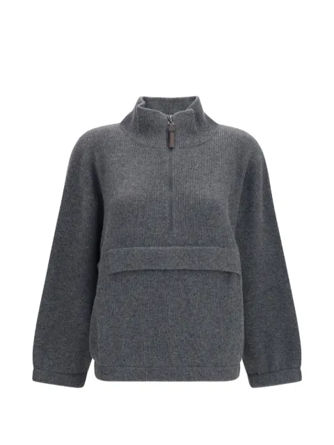 Brunello Cucinelli quarter-zip cashmere sweater Grey M12250004PC079