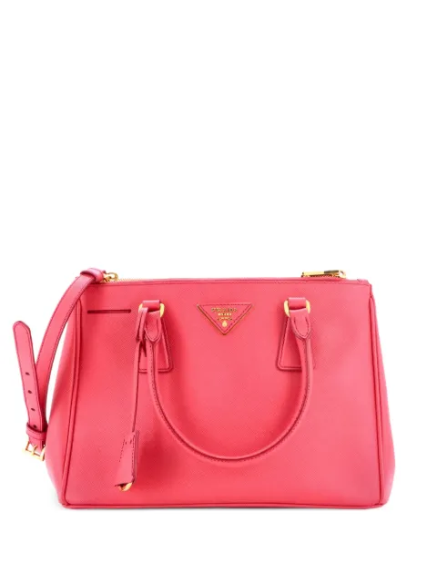 Prada Pre-Owned Double Zip Lux Saffiano Leather Small tote bag Pink 959RK67PBHF14GCB