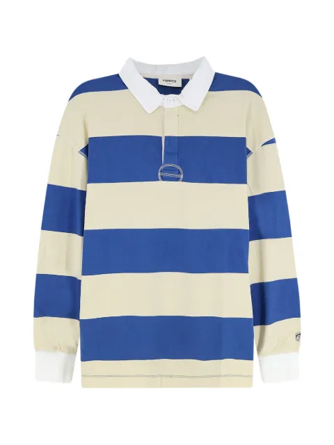 POMPEII striped long-sleeve polo shirt Blue H18002020S2615