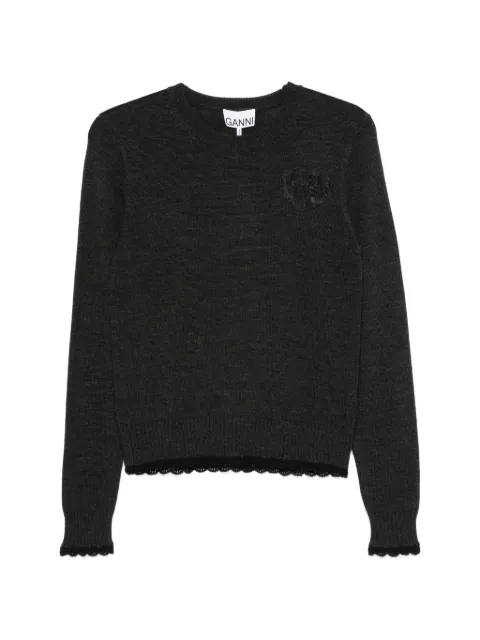 GANNI logo-detail sweater Black A1150004