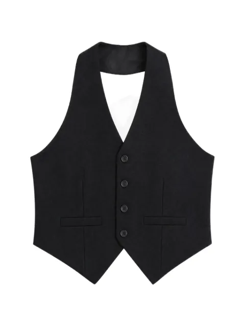 MM6 Maison Margiela halterneck backless waistcoat Black S52FB0104M36003